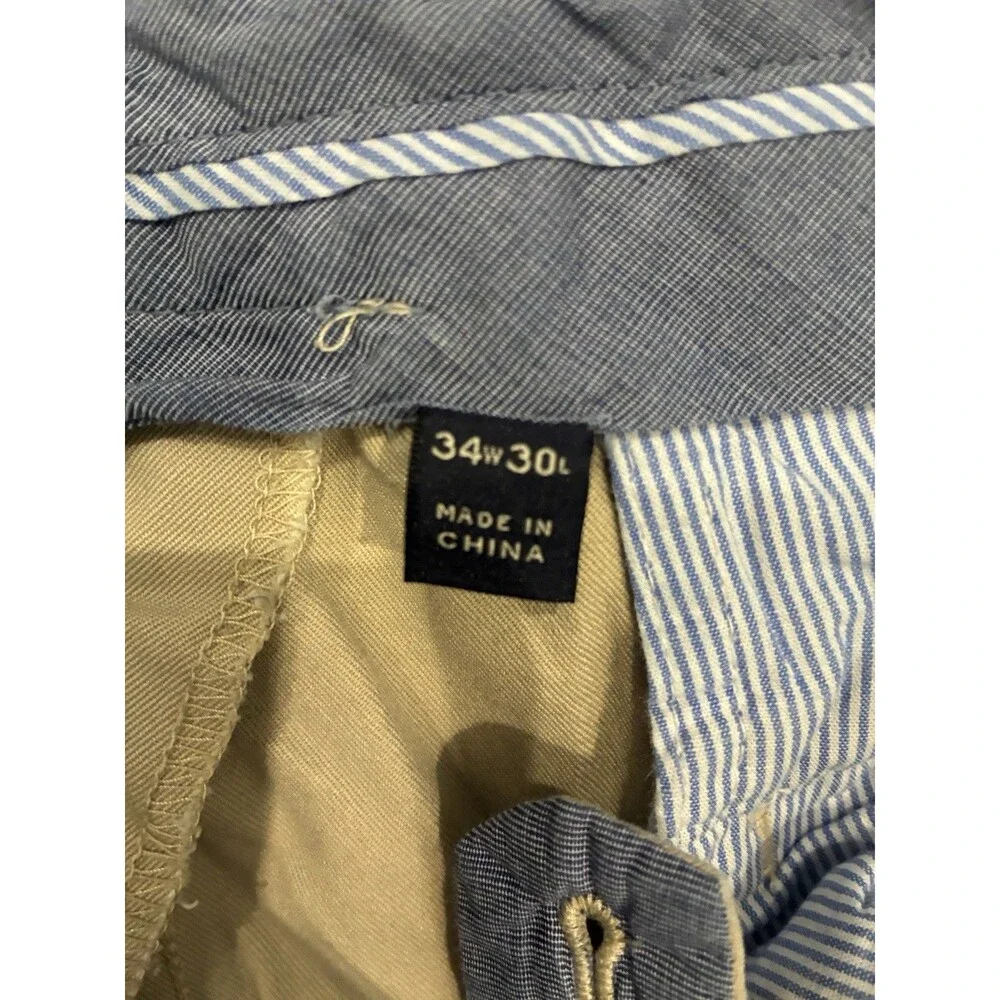 J.CREW MEN'S CLASSIC-FIT STRETCH CHINO PANT - SIZE 34x30 - KHAKI B006